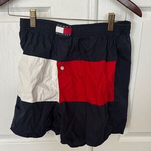 Tommy Hilfiger Men's Navy, Red & White Colorblock swim trunks